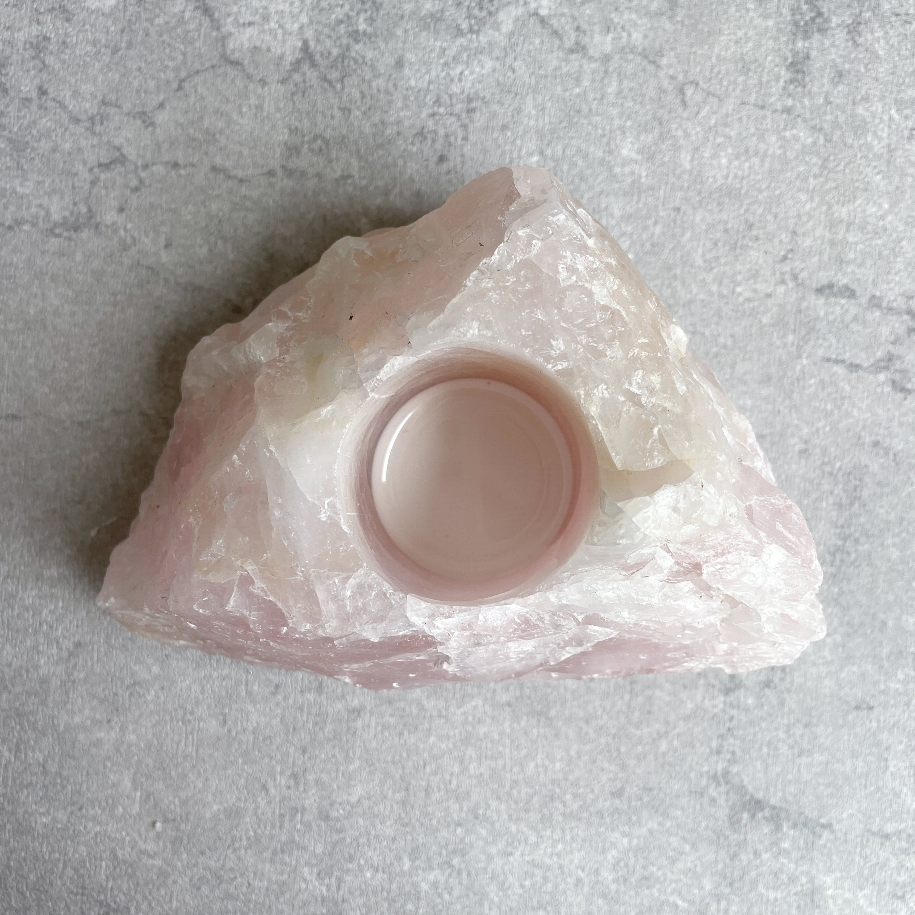 ローズクォーツ　天然石　キャンドルホルダー ローズクォーツキャンドルホルダー35◇Rose Quartz candle holder