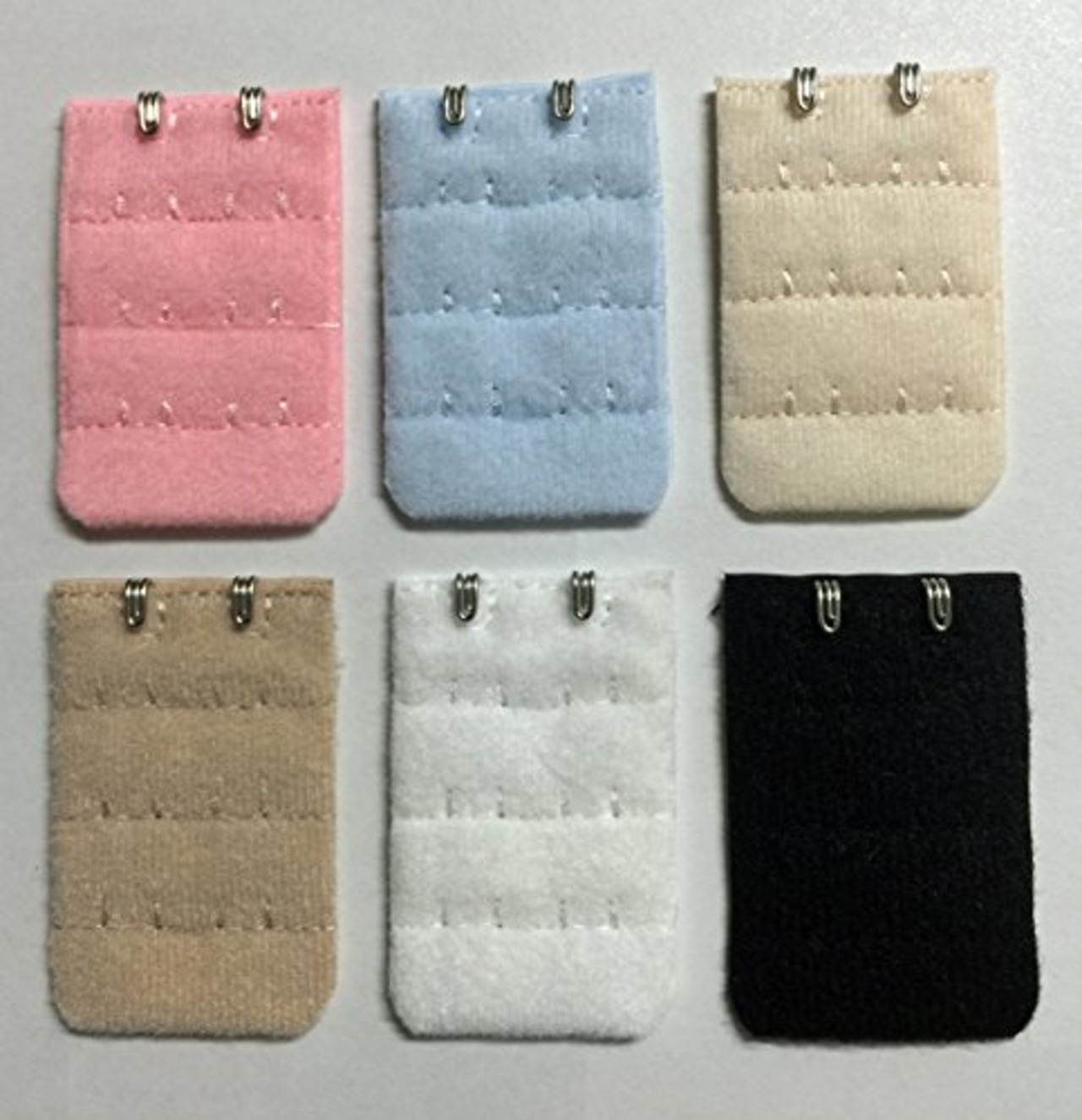 【6枚組】 ブラジャー延長ホック　２段6色