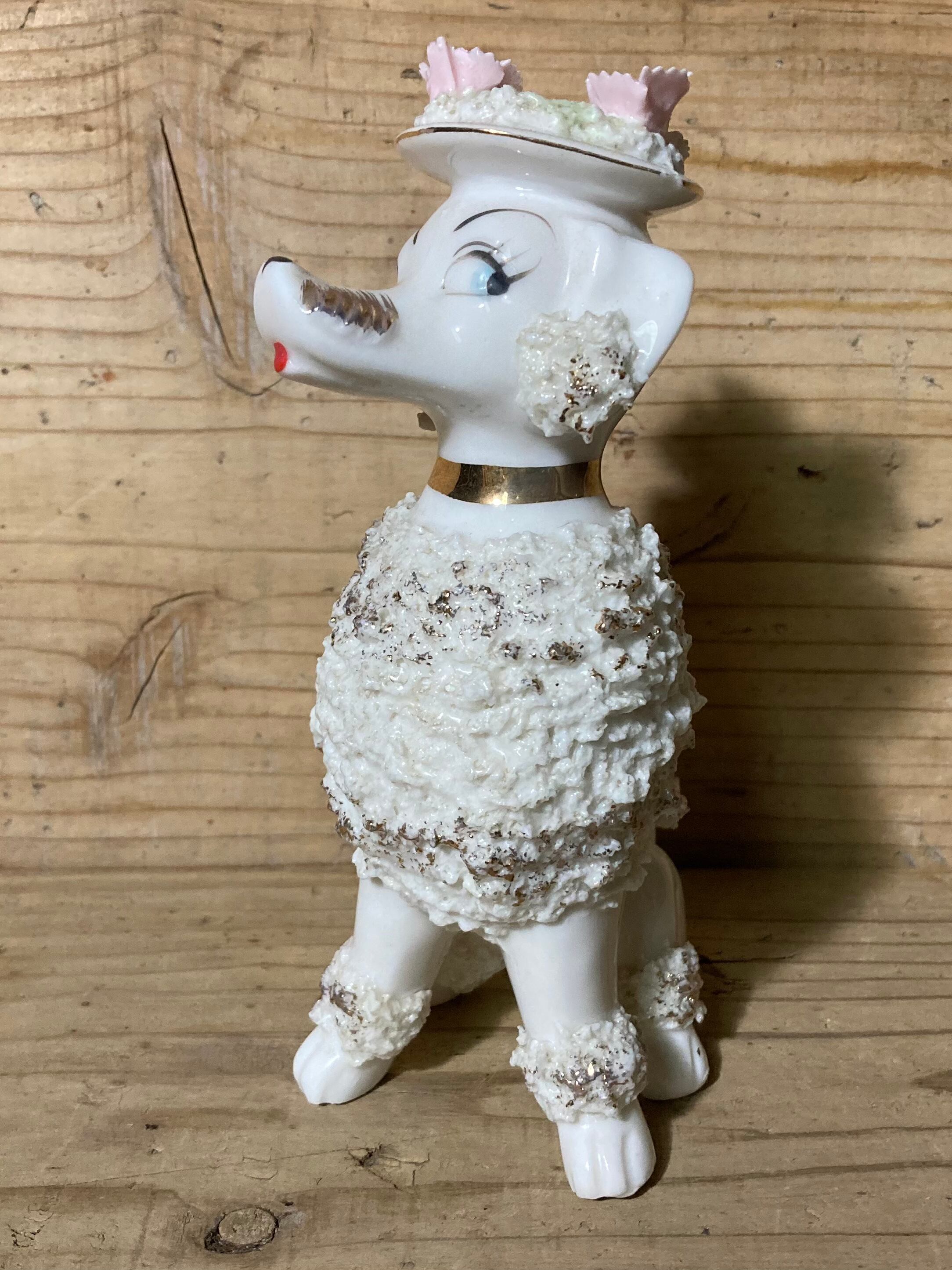 50s POODLE VINTAGE FIGURE (beady antiques)