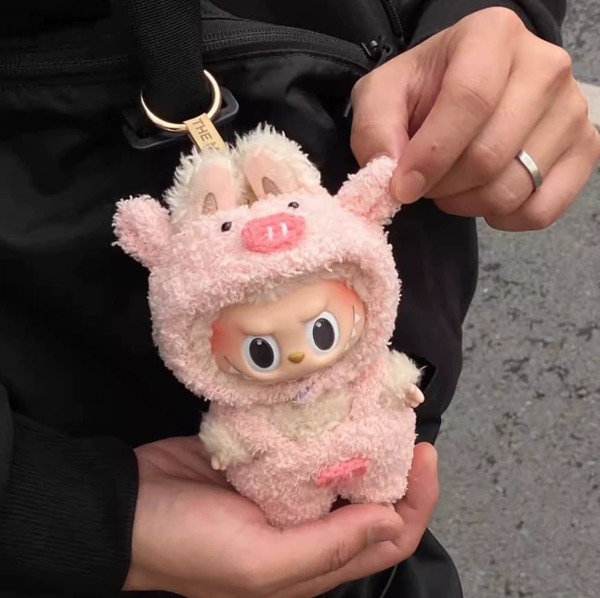 【帽子+オールインワン】labubu 豚 動物コスチュームセット 立体 cosplay 着ぐるみ 17cm 全モデル対応