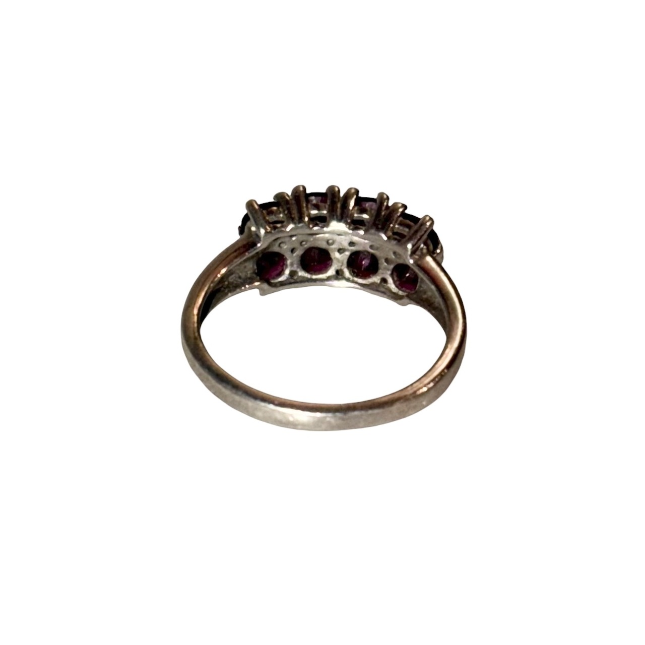 vintage silver garnet ring