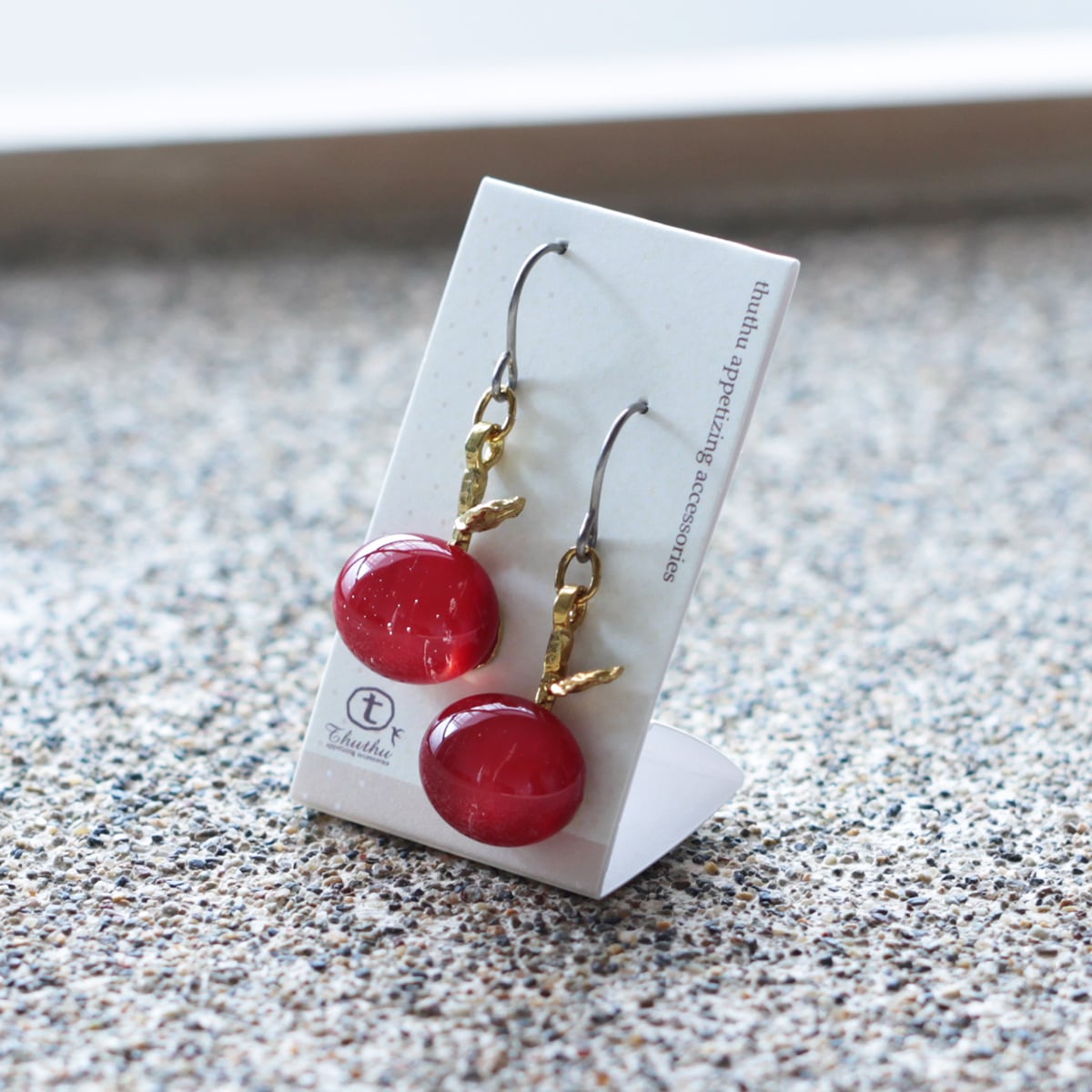 ガラスのりんご｜ピアス｜イヤリング｜P455 | thuthu appetizing