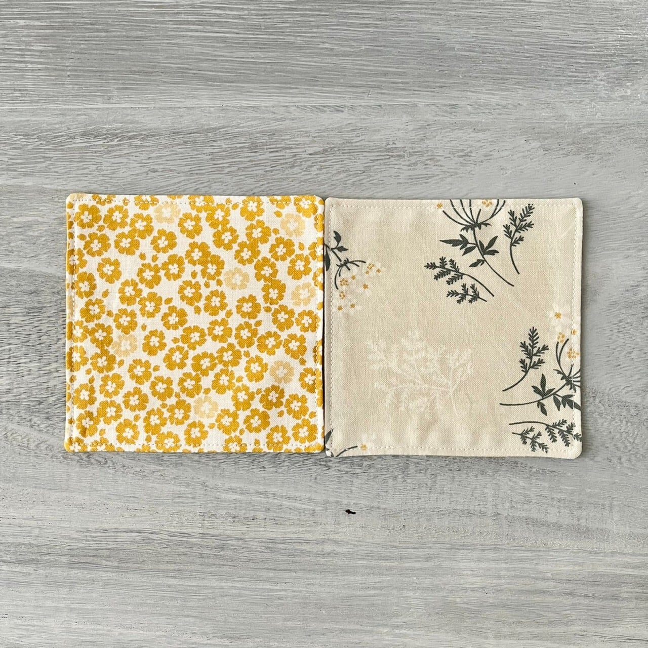 コースター2枚セットB 花柄2種