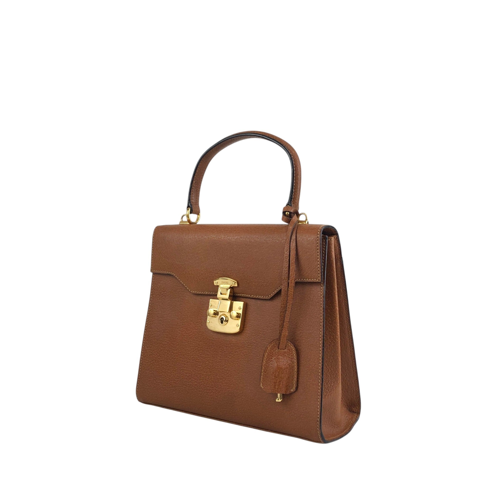 GUCCI グッチ レディロック ショルダーバッグ ブラウン レザー 2WAY
