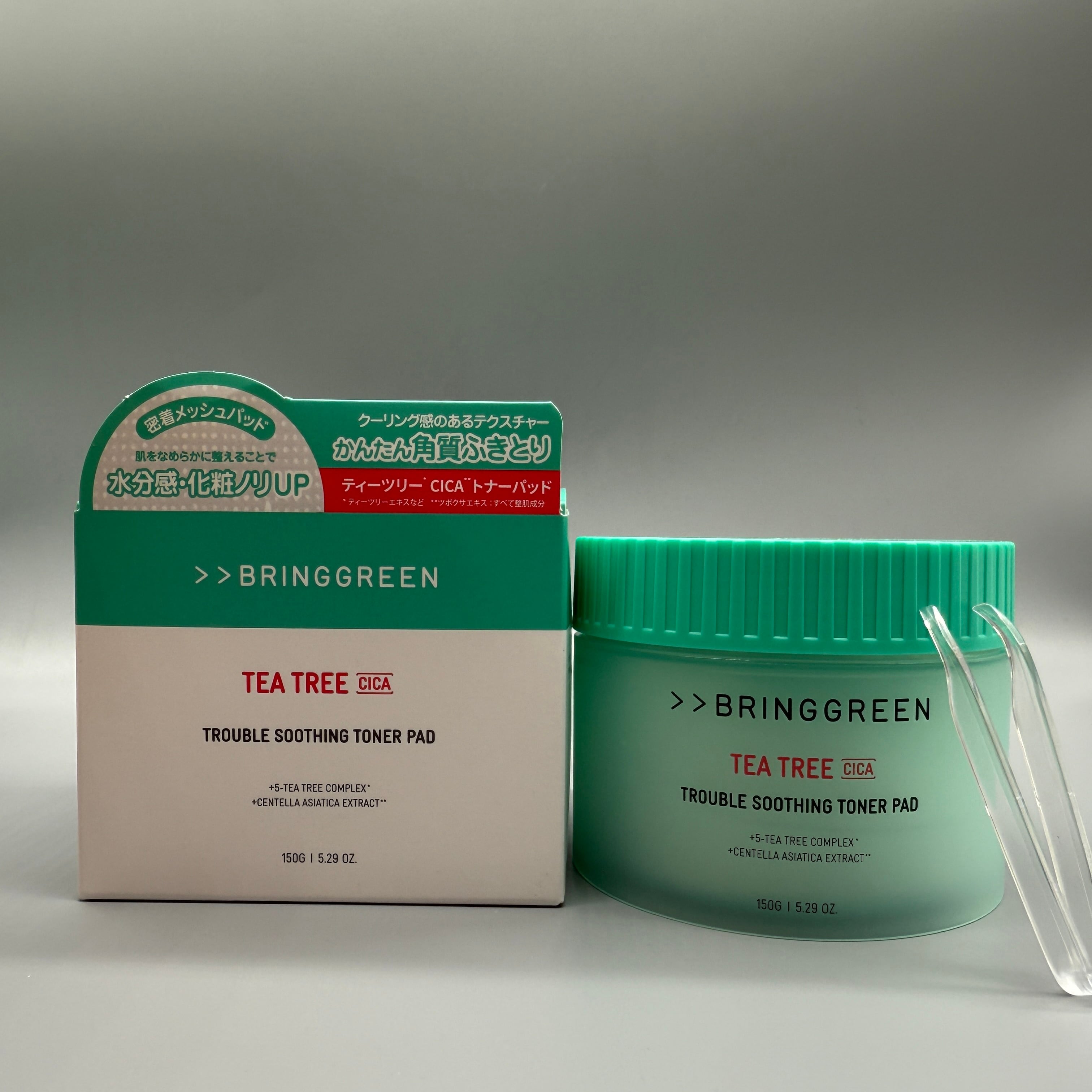 bringgreen tea tree cica trouble soothing toner pad | mignoncosme