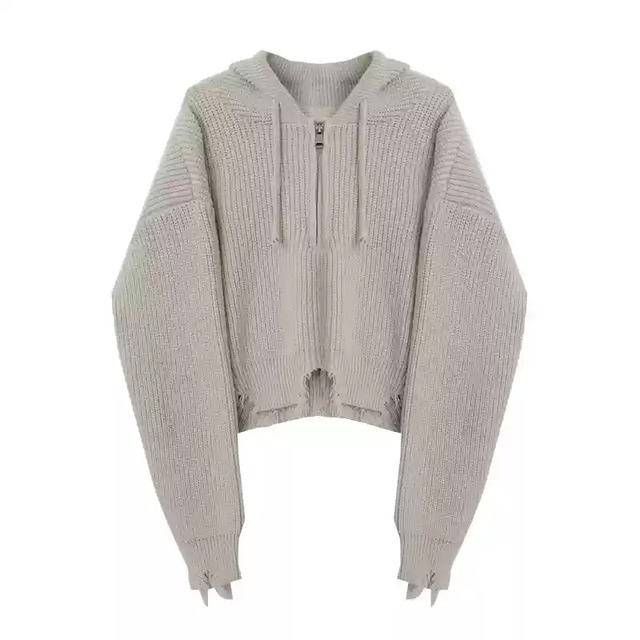 zip up short hoodie　10187