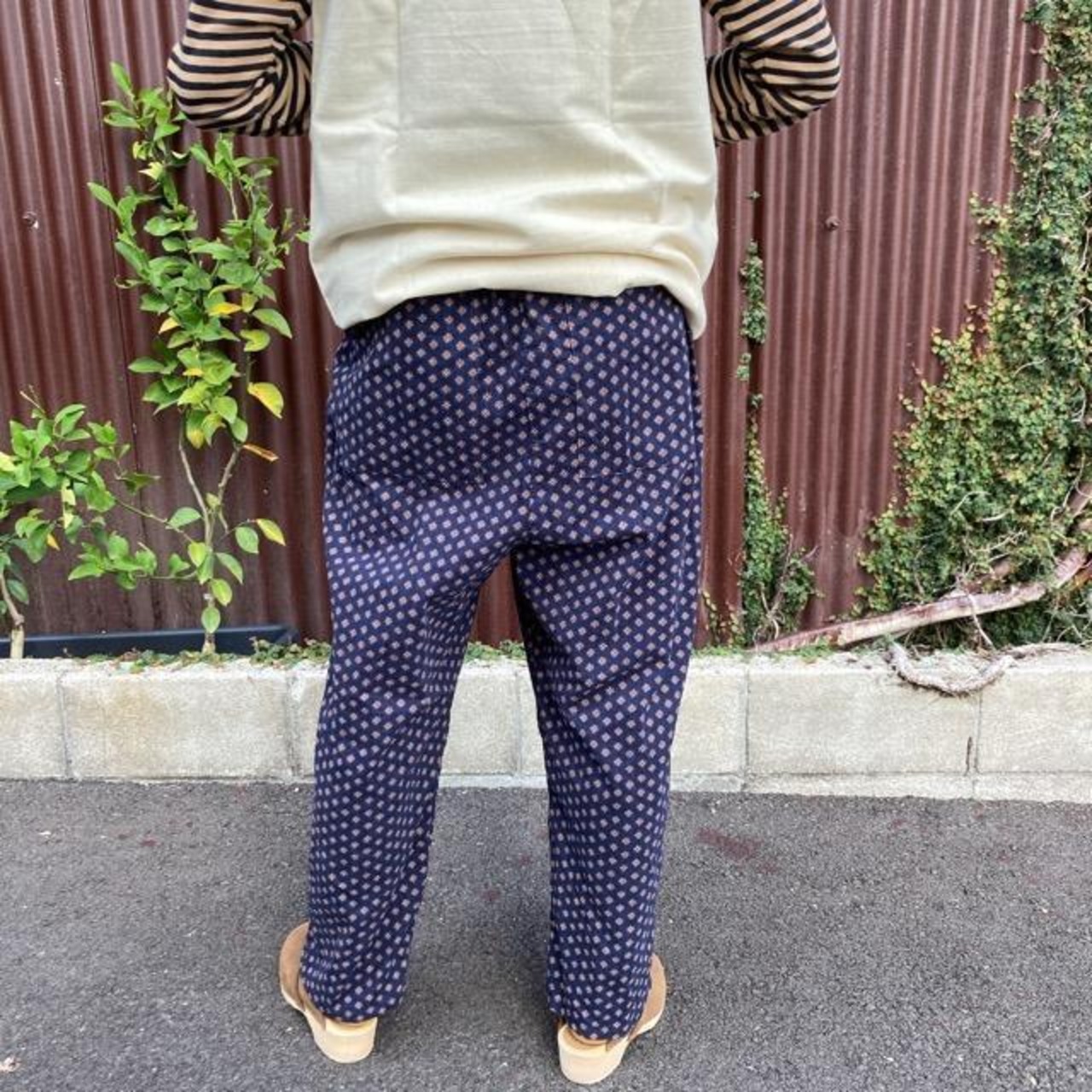 ICHI（イチ）　小紋柄パンツ　ネイビー