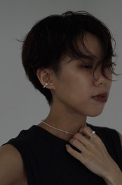 Tema' Baco -  Logo “C.pearl” G - Ear Cuff ：Gold｜淡水パール／2WAY（SV925＋本金メッキ）