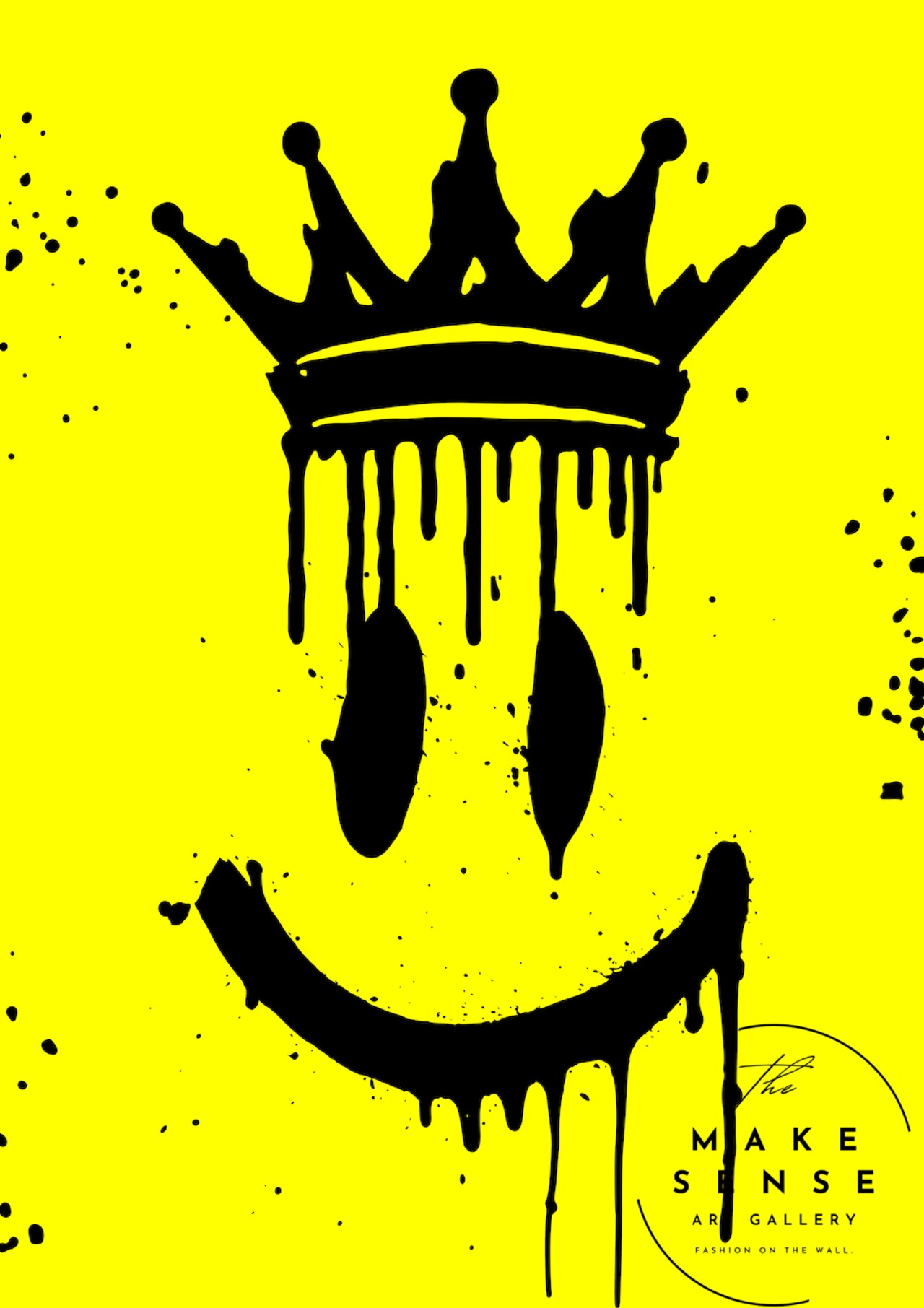 Smiley Crown｜ストリート感あふれるスマイル×王冠アートポスター｜大胆カラーの個性派デザイン｜A3ポスター