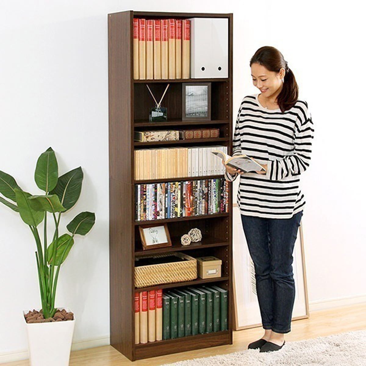 多目的ラックマガジンラック 幅60cm オシャレで大容量な収納本棚レイアウト自由 3カラー 可動棚