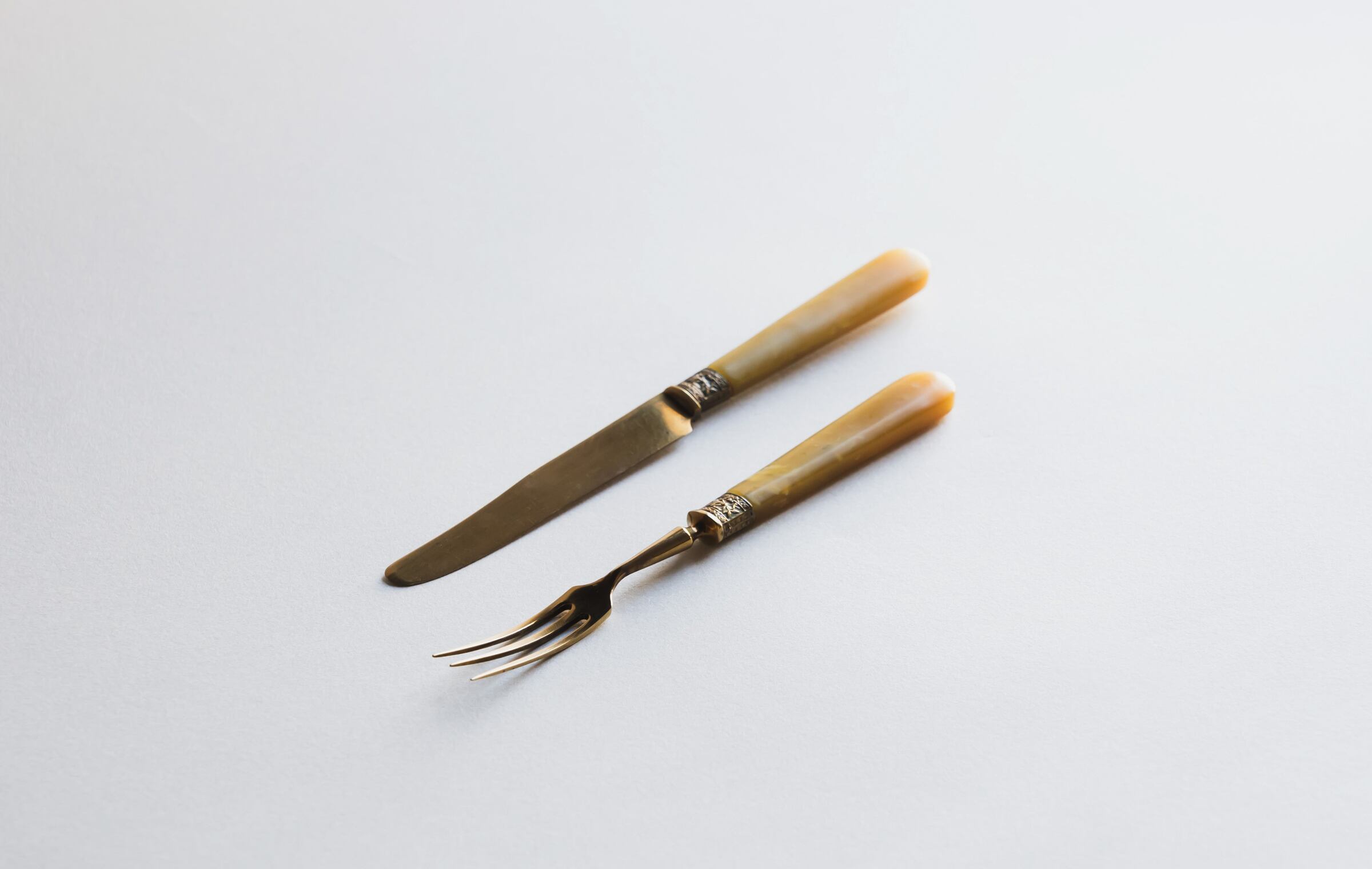 アンティーク デザートナイフ / フォークのペア / 01