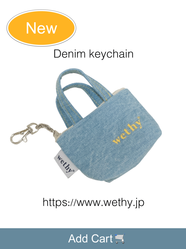 wethy キーホルダー ポーチ デニムminitote keychain Denim 韓国雑貨