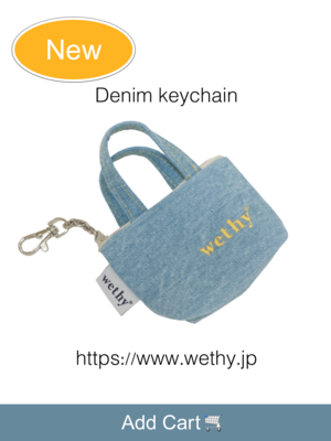 wethy キーホルダー ポーチ デニムminitote keychain Denim 韓国雑貨