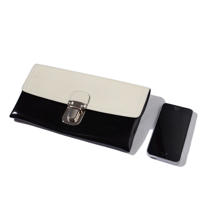 Marni Bicolor patent Clutch Bag