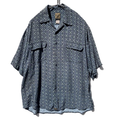 [BRUNO - Designed In Italy] Vintage S/S Art Print Rayon Shirt [1990s-] Vintage Rayon Shirt