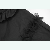 ピュアコットン ブラックチュールピエロカラーワンピース i0418