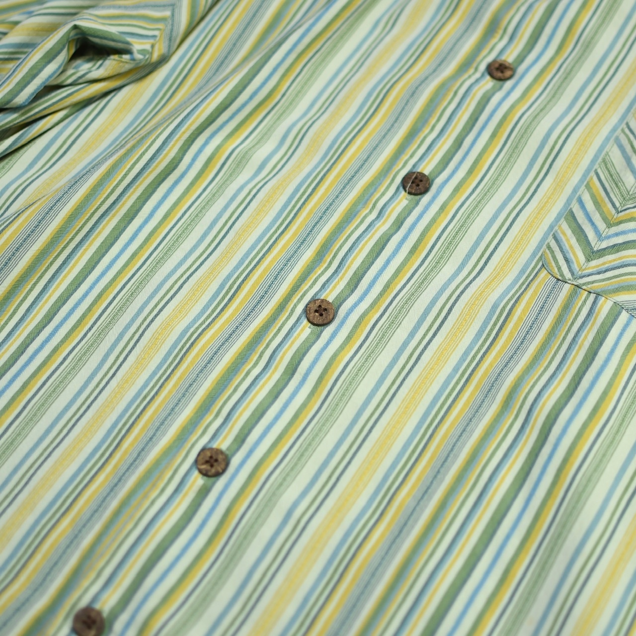 tommy bahama multi stripe silk open collar shirt