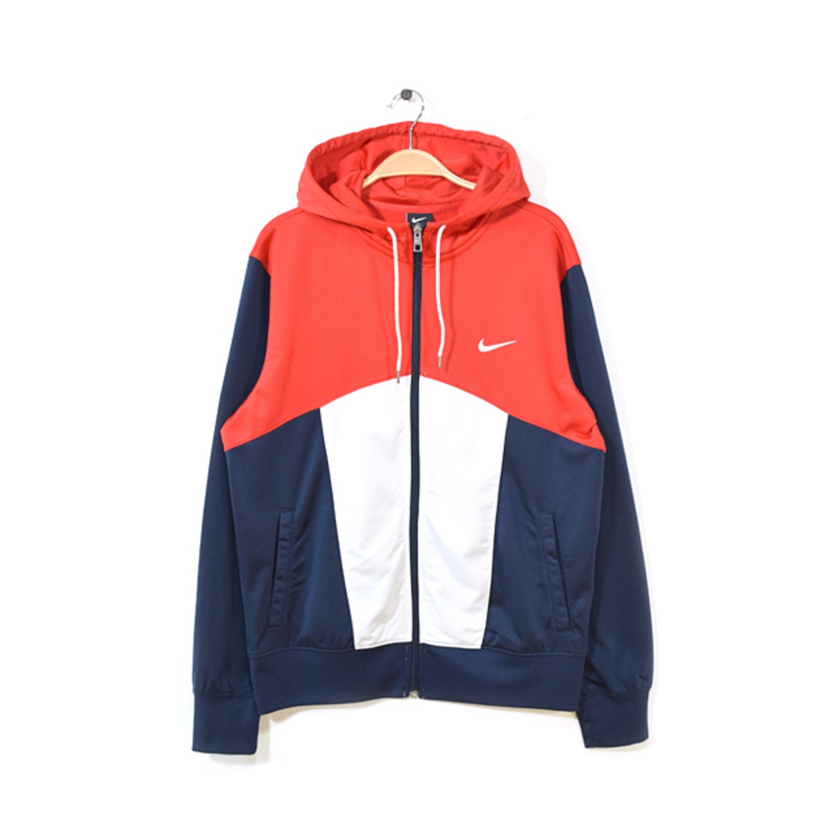 NIKE ナイキ トラックジャケット ジャージ フード 赤紺白 アメカジ 