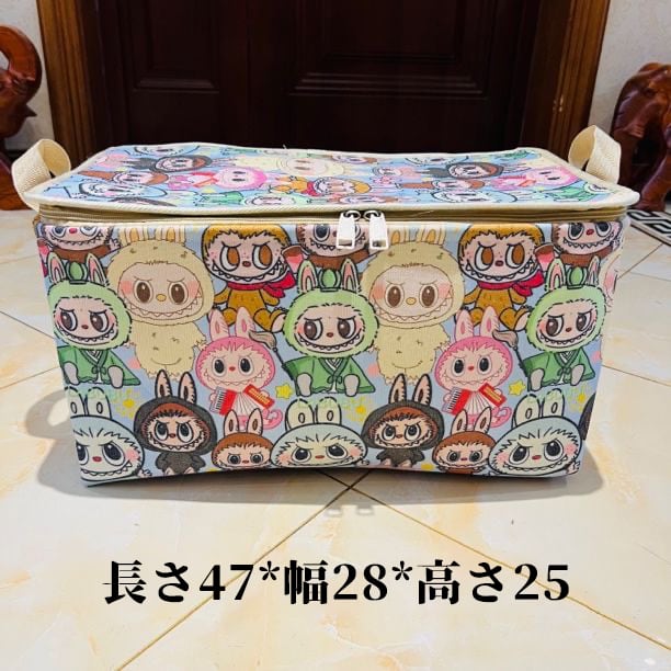 Labubu ラブブ 収納ボックス 42L ファスナー閉じれる ほこり防止 おしゃれ 収納ケース 衣類ケース おもちゃ収納 大容量