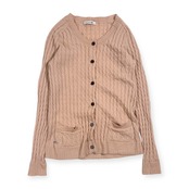 カシミヤ混 LACOSTE ラコステ ケーブル編み ニット カーディガン  36/ピンク系 レディース