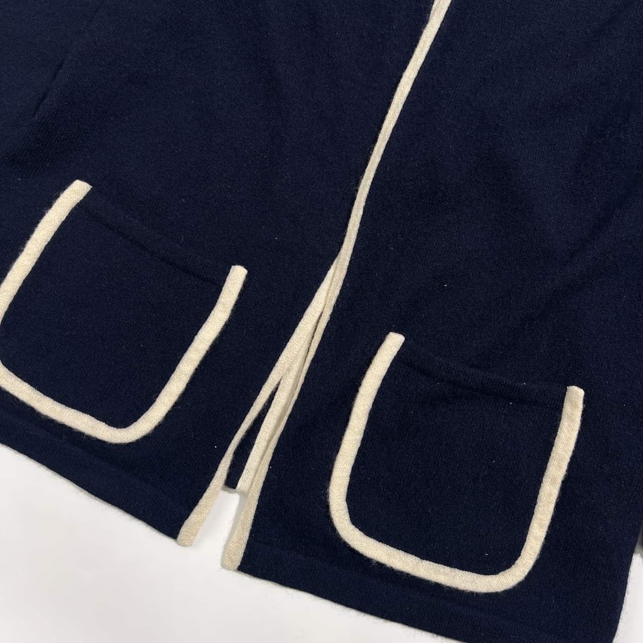 カシミヤ100% TRANS WORK トランスワーク ニット カーディガン 羽織 38 /ネイビー系 三陽商会