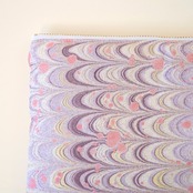 墨流しポーチ 〔月のかけら〕銀糸