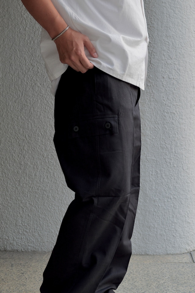 East German Army 80s Custom Dyed Black Dead Stock Fade Black Work Trouser 東ドイツ軍 1980年代 ワークトラウザー