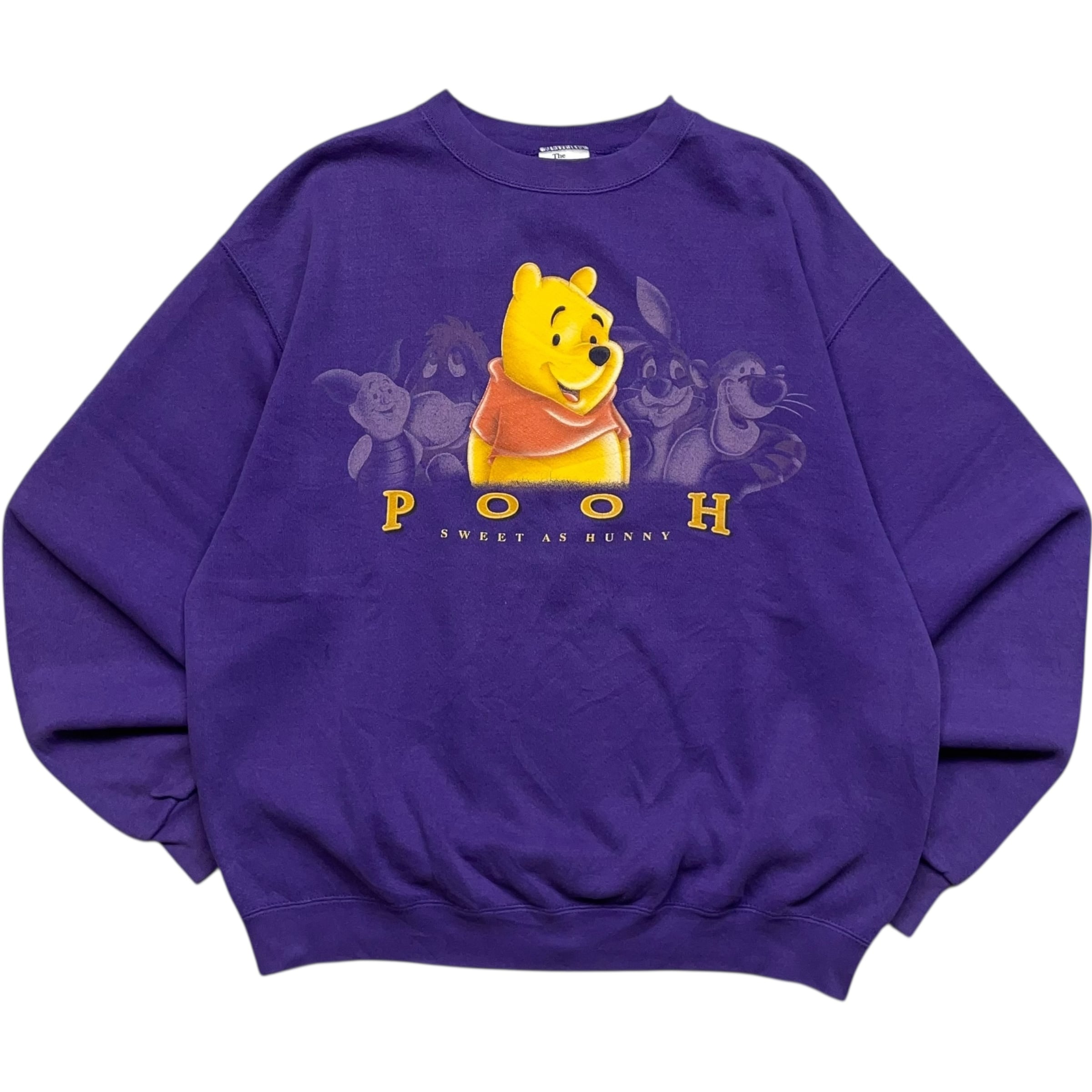 《S》 Disney ディズニー スウェット プーさん プリント パープル 90年代 vintage no.9450
