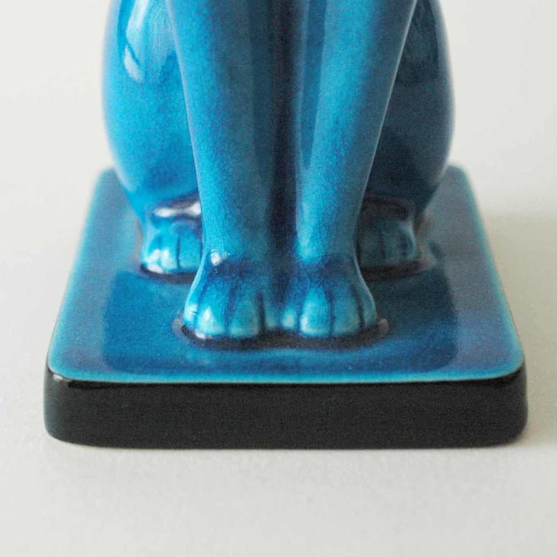 幸兵衛窯 幸運の守神】バステト ペルシャンブルー エジプト神話 | 美濃