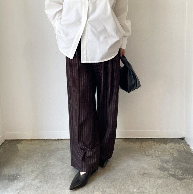 ナンバーミーTOKYO"TWILL TAC STRIPE PANTS"BROWN