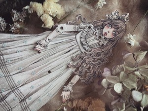 直筆水彩画ペーパードール『植物標本の夢』