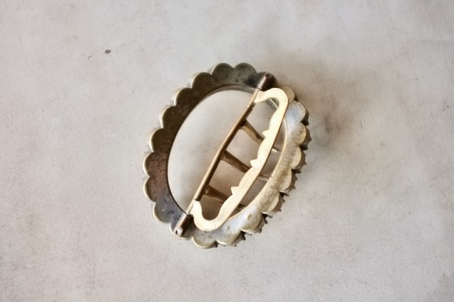 19世紀 フランス 青星と透明星のエルフとペーストのバックル アンティーク