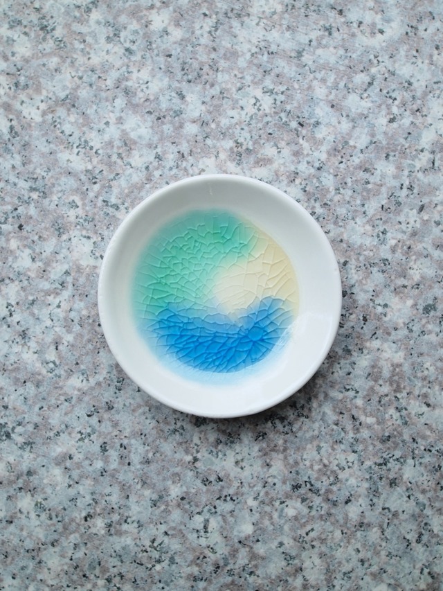 KILNOUT　豆皿／mamezara　white-#03（tricolore）【KIL-MZ-whte-#03-tricolore-re】