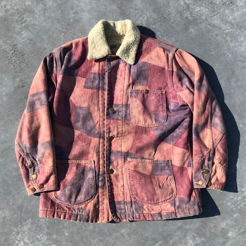 70's Lee Outerwear パッチワークボアカバーオール ジャケット ピンク 名作 ユニオンチケット 36～38 レア 希少 ヴィンテージ  | agito vintage powered by BASE