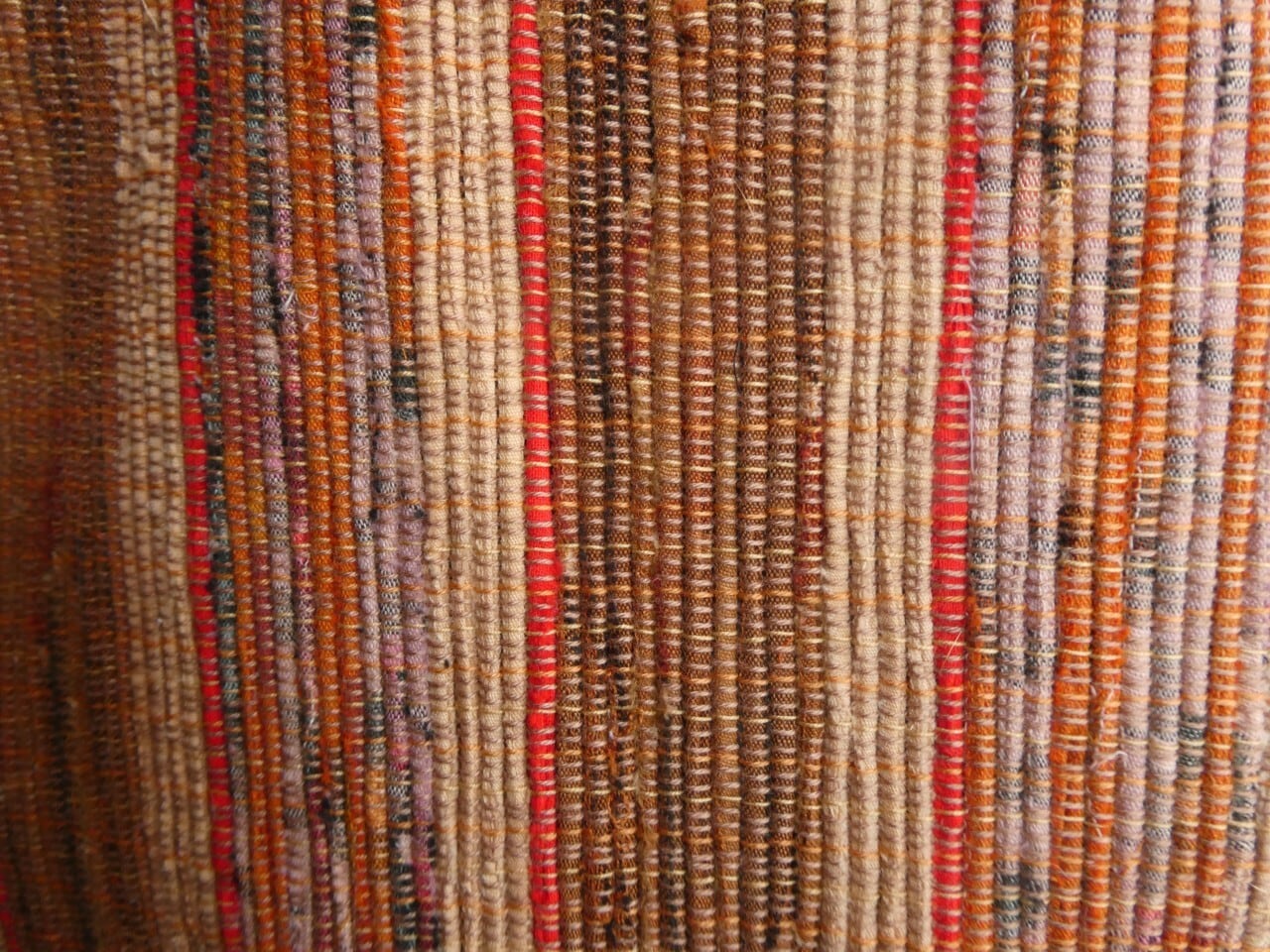 赤い持ち手のトートバッグ(臙脂縞)