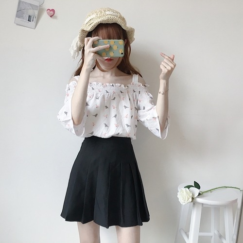 ✞ キャミソールシャツブラウス ガーリー オフショルダー ✞ゴスロリ SM ミリ 甘ロリ クラロリ 和ロリ エレガント 黒ロリ 姫ロリ 華ロリ BB-BB0228045