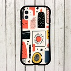 受注生産 iPhoneケース 太陽と記号のレトロ紙ものコラージュ｜シンボルモチーフ ZINE018D