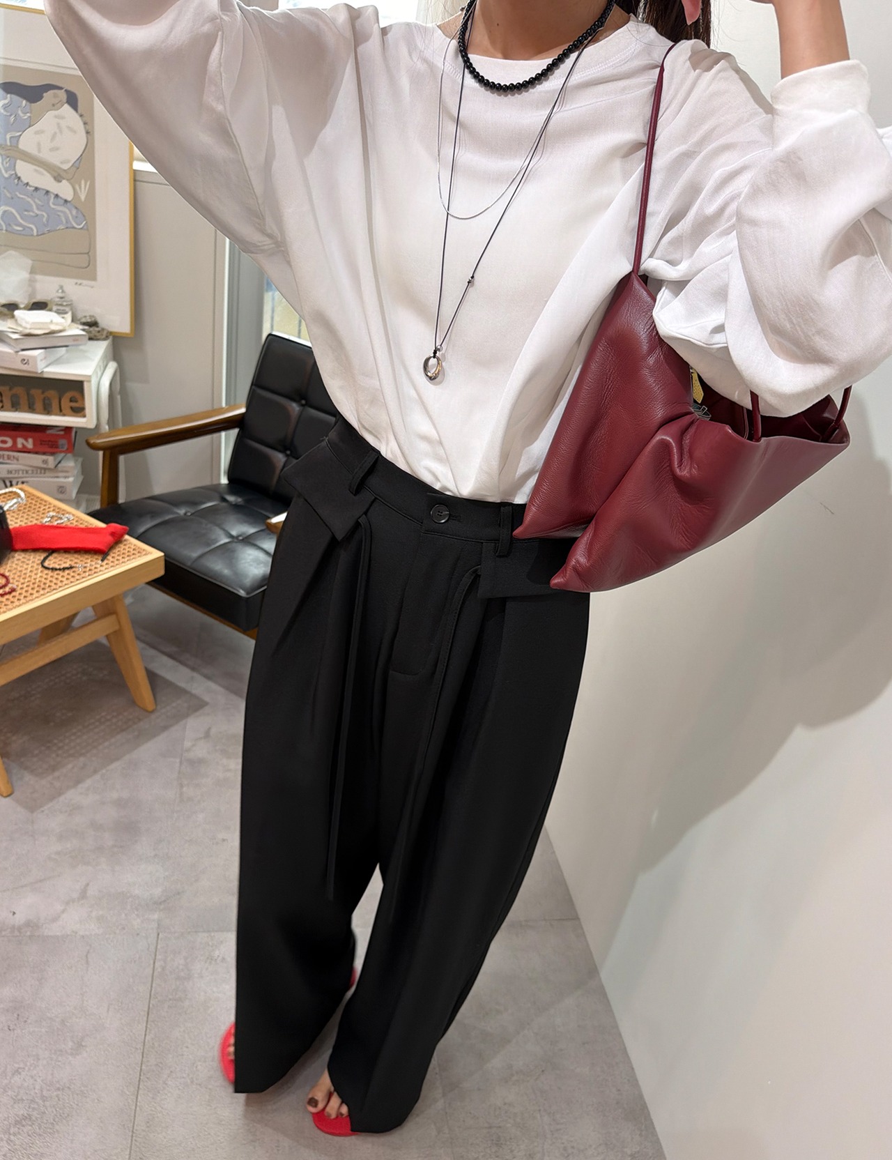 【新作5％OFF・3日間】2Pocket Pin-tuck Wide Slacks_3colors