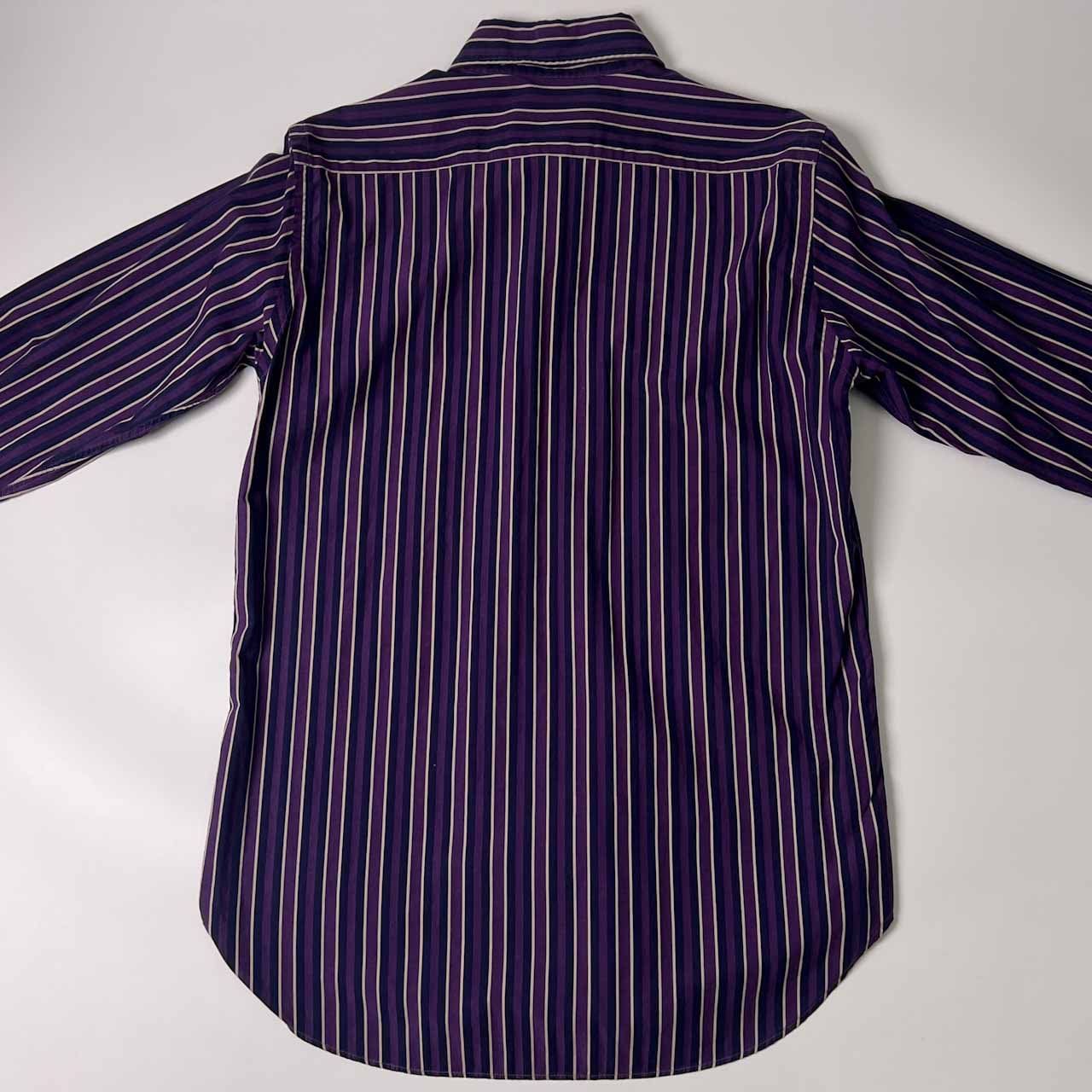 イタリア製 ETRO エトロ ストライプ 長袖シャツ SLIM MEDIUM/パープル