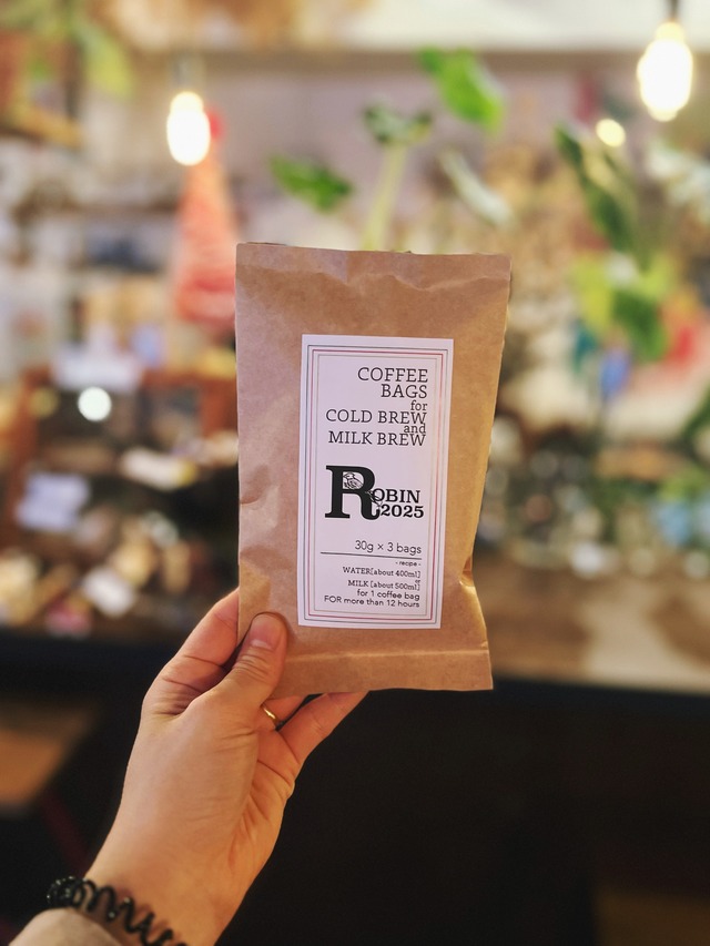 【水出し＆ミルクブリュー コーヒーバッグ】3 COFFEE BAGS for MILK BREW & COLD BREW  "ROBIN 2025"