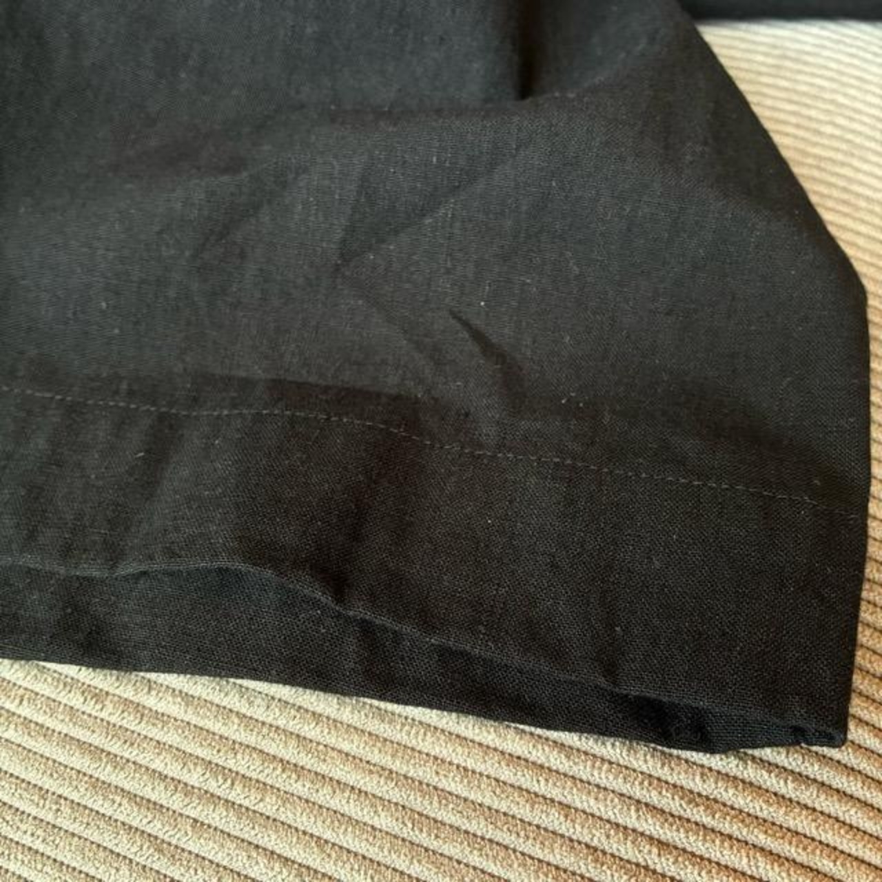 UNIVERSAL TISSU Triple Washed Linen Cotton Wrap Culotte Overalls, Black, All-in-One, Made in Japan