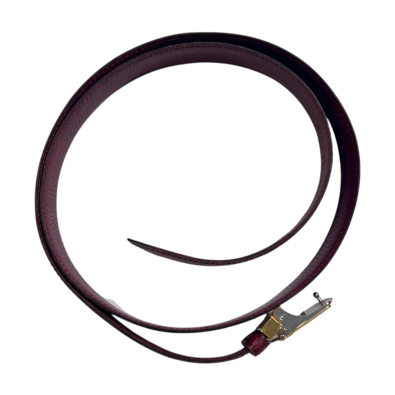 must de cartier カルティエ タンク サントス バックル レザー ベルト /ボルドー