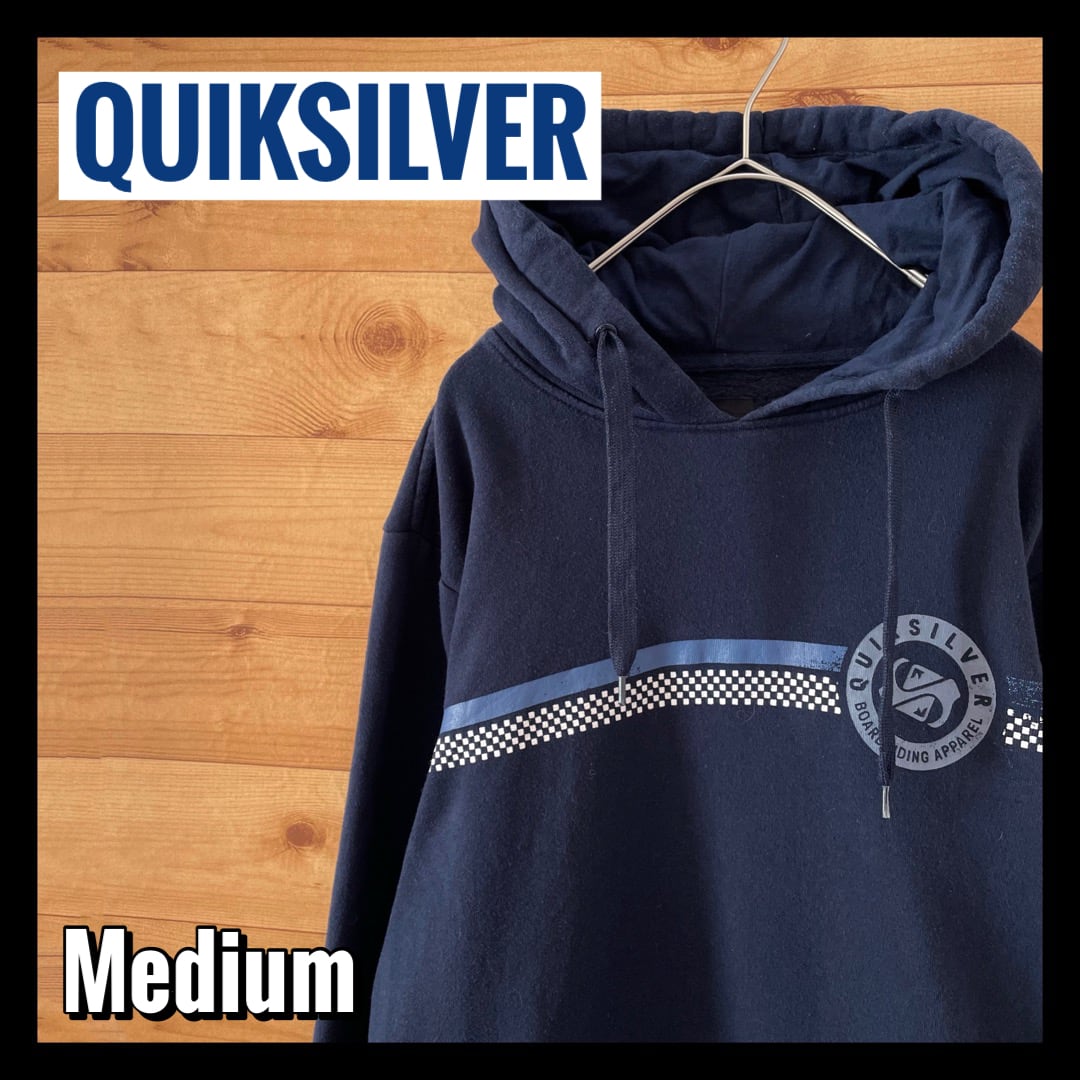 QUIKSILVER】ライン バックプリント ブランドロゴ スウェット フーディ