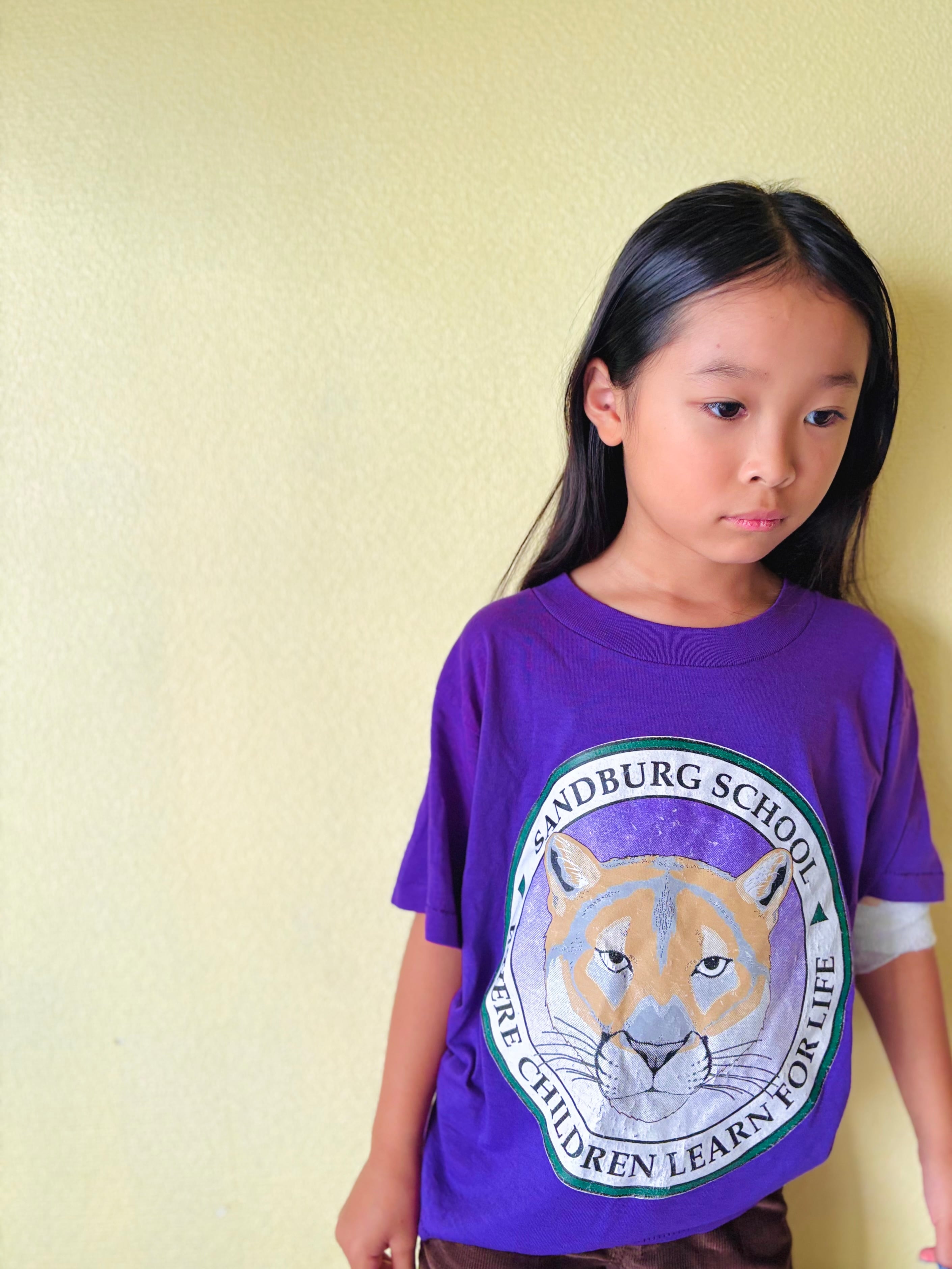 【KIDS vintage】 90's vintage Sandburg school T-sh. size:6-8y