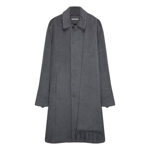 NASHE | COAT WITH HAND FINISHING SCARF (GREY BLUE)