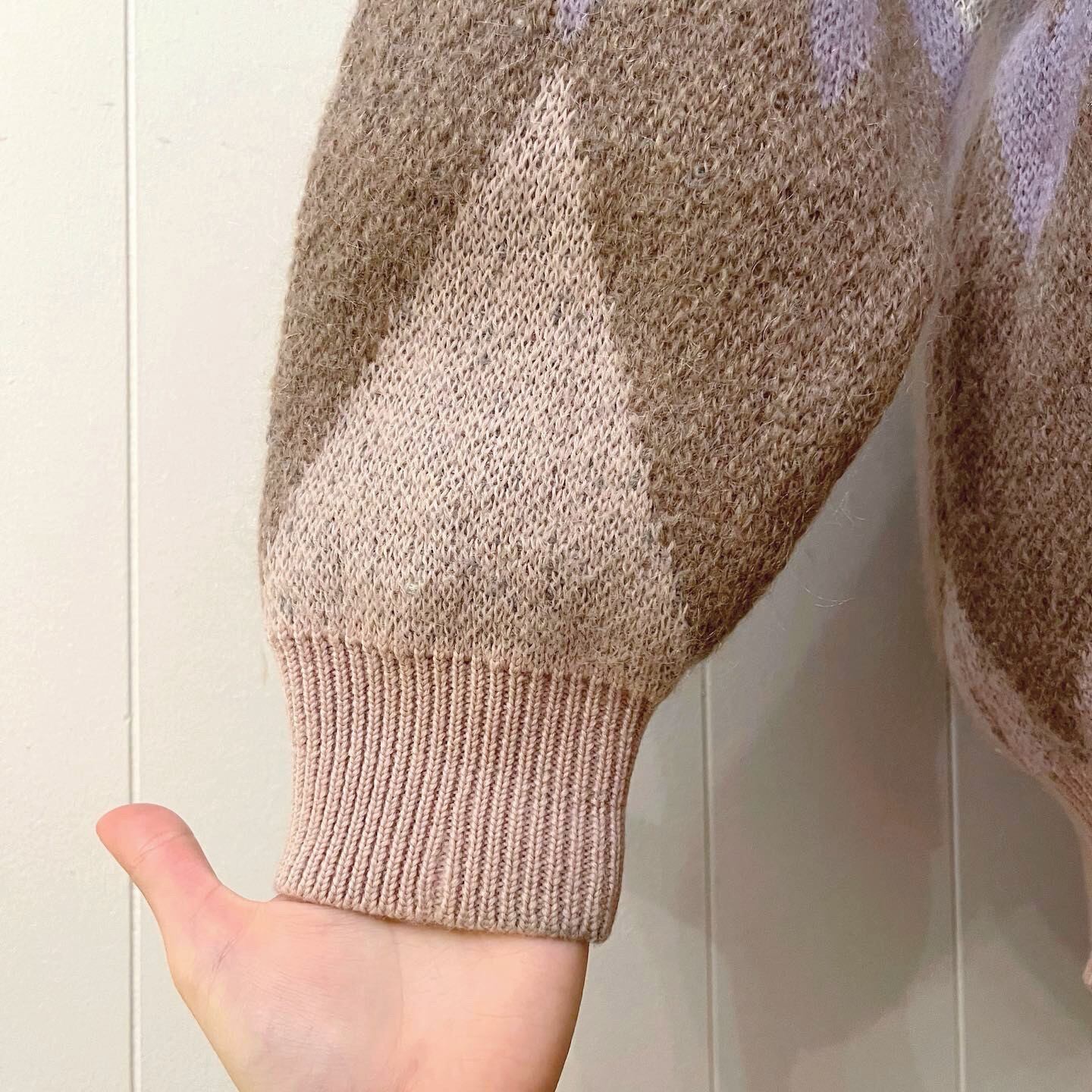 pastel argyle big knit sweater