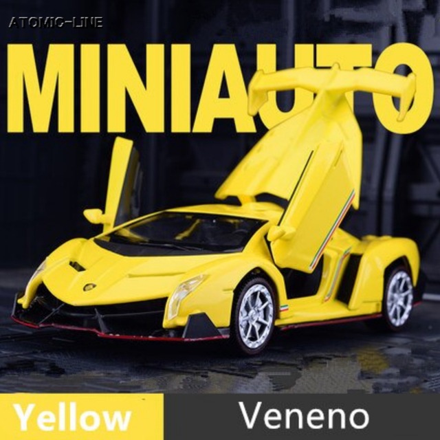 ランボルギーニ Veneno ヴェネーノ 1/32 ミニカー 全3色 ライト点灯 エンジンサウンド 合金モデル 模型 ジオラマ