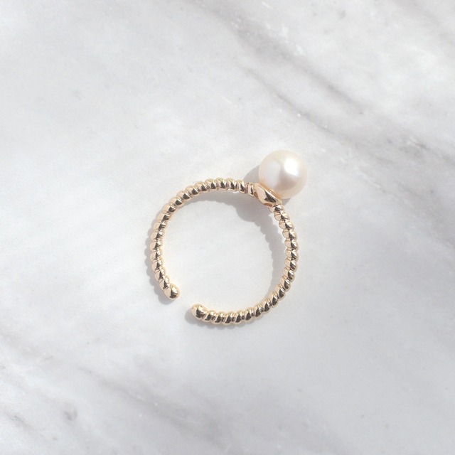 あこや真珠 ツイストデザイン リング K14ゴールドフィルド製 クラシックスタイル / r-008