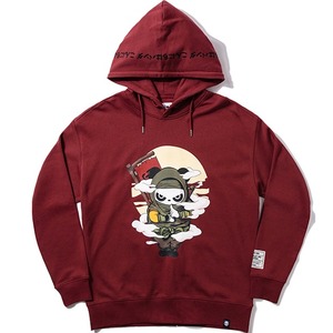 SALE 送料無料【HIPANDA ハイパンダ】レディース フーディー スウェット WOMEN'S NINJA BIG SIZE HOODIE SWEAT SHIRT / BEIGE・BLACK・WINE RED