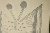 こばやしみさをさん／紙版画「ちょうちょ(グレー)」